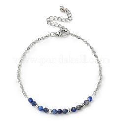Bracciali a maglie con perline di lapislazzuli naturali&nbsp;BJEW-JB11835-03