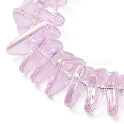 Chapelets de perles en verre transparent électrolytique&nbsp;EGLA-R114-01H