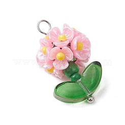 Pendentifs en forme de fleur en perles de verre&nbsp;PALLOY-MZ00521-05