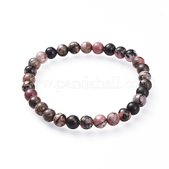 Bracciali tratto Rhodonite naturale&nbsp;BJEW-JB04557-01