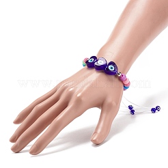 Cuore a lume con braccialetto di perline intrecciate malocchio&nbsp;BJEW-JB08626