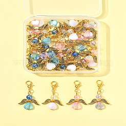 32 pendentif ange en forme de cœur en acrylique et alliage&nbsp;HJEW-FS00040-04