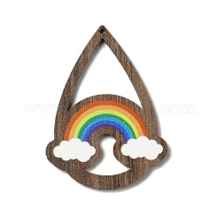 Grands pendentifs en bois de tremble imprimé simple face&nbsp;WOOD-G014-02C