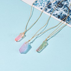 Collier pendentif pépite de cristal de quartz naturel&nbsp;NJEW-JN03940