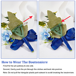 Broche de ramillete de muñeca de tela de seda y boutonniere de flores&nbsp;AJEW-CP0009-43