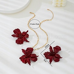 Collana pendente in lega a forma di fiore e set di orecchini a bottone&nbsp;FS-WG2B33B-01
