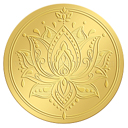 Pegatinas autoadhesivas en relieve de lámina de oro, etiqueta engomada de la decoración de la medalla, patrón de loto, 5x5 cm