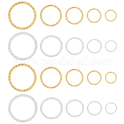 PandaHall 760 pcs 5 Sizes 8 10 12 15 20mm Open Jump Rings, Iron O rings Connectors Jewelry Findings for Earring Bracelet Necklace Pendants Jewelry DIY Craft Making, Golden and Silver