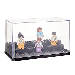 Акриловая коробка дисплея модели игрушки, с шасси и разъемом abs, прямоугольные, чёрные, 6-3/4x3-1/4x4-1/8 дюйм (17.3x8.2x10.5 см)