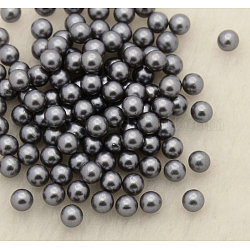 Perle tonde in plastica imitazione perla in abs, tinto, Senza Buco, grigio, 8mm, circa 1500pcs/scatola
