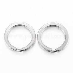 304 Stainless Steel Split Key Rings, Keychain Clasp Findings, Stainless Steel Color, Inner Diameter: 22mm, 28x2.2~3mm