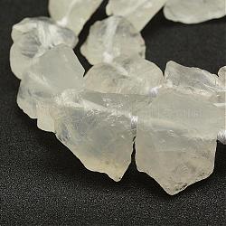 Natürlichem Quarz-Kristall-Perlen Stränge, Bergkristallperlen, Nuggets, 17~30x15~25x11~20 mm, Bohrung: 3 mm, ca. 15~18 Stk. / Strang, 15.75 Zoll (40 cm)
