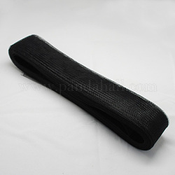 Mesh Ribbon, Plastic Net Thread Cord, Black, 30mm, 25yards/bundle