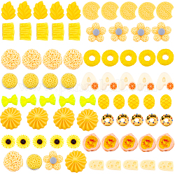 Кабошоны из смолы sunnyclue, разнообразные, желтые, 17x8x11 мм, 75 шт / комплект