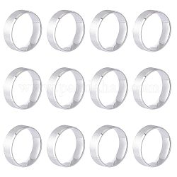 Unicraftale 12 шт. 201 простые кольца из нержавеющей стали для мужчин и женщин, матовый цвет платины, размер США 13 1/4 (22.4 мм)