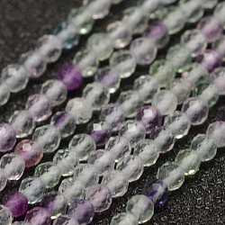 Natürlichen Fluorit Perlen Stränge, facettiert, Runde, 2 mm, Bohrung: 0.5 mm, ca. 178 Stk. / Strang, 15.3 Zoll (39 cm)