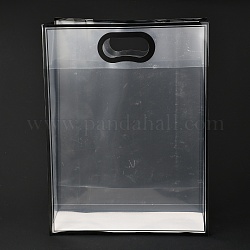 長方形の透明なビニール袋  ハンドル付き  買い物の為  工芸  贈り物  ブラック  40x30cm  10個/袋