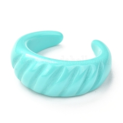 Anelli polsini acrilici, anelli aperti, anello di croissant, ciano, 4~9.5mm, diametro interno: 18mm