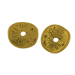 Tibetischen Stil wellenförmige Abstandsperlen, Cadmiumfrei und Nickel frei und Bleifrei, gewölbte Scheibe, Antik Golden, 9x1 mm, Bohrung: 1 mm