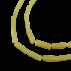 Fili di perline di pietre preziose di giada oliva naturale cuboide, 11~14x4~5x4~5mm, Foro: 1 mm, circa 29~31pcs/filo, 15.3 pollice