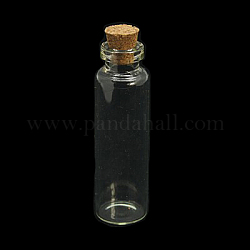 Glass Jar Glass Bottle for Bead Containers, with Tampions, Clear, 43x22mm