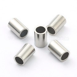 304 perline in acciaio inossidabile, perline tubo, colore acciaio inossidabile, 6x4mm, Foro: 3 mm