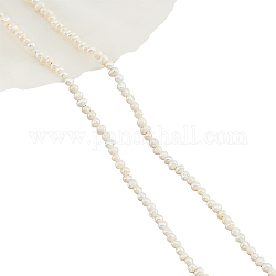 Nbeads environ 203 pcs mini perles de culture d'eau douce naturelles, Perles d'eau douce blanches en forme de petite pomme de terre, rondes et amples, pour la fabrication de bracelets et de bijoux, 1.5~3mm