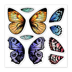 Globleland alas de mariposa sellos transparentes alas de polilla hojas de sellos en relieve sellos de silicona transparente sello para diy álbumes de recortes y tarjetas decoración de manualidades de papel (colorido)