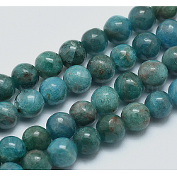 Natural Apatite Beads Strands, Round, 8mm, Hole: 1mm, about 50pcs/strand, 15.7 inch(40cm)
