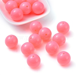 Fluoreszenz stämmig Acrylperlen, Runde, neon rosa , 20 mm, Bohrung: 2~3 mm, ca. 105 Stk. / 500 g