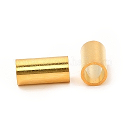 304 perline in acciaio inossidabile, perline con foro grande, colonna, vero placcato oro 24k, 10x5mm, Foro: 4 mm