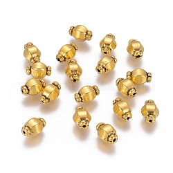 Perles de séparateur de style tibétain , de couleur or antique , sans plomb et sans cadmium, taille: environ 7mm de diamètre, Longueur 10mm, Trou: 1mm