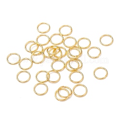 Messing Ringe springen, offene Ringe springen, mit glatten Verbindungsenden, cadmiumfrei und bleifrei, golden, 10x1 mm, 18 Gauge, Innendurchmesser: 8 mm, Bohrung: 8 mm, ca. 2631 Stk. / 500 g