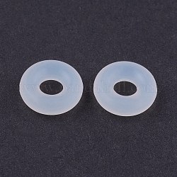 Silicone Beads, DIY Bracelet Making, Donut, Clear, 5x2mm, Hole: 1mm
