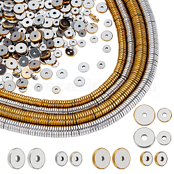 Ph pandahall 4 filo 4 stili perline heishi placcate, Perline distanziatrici rotonde piatte da 4mm/6mm perline di ematite sintetica disco perline sfuse per la creazione di gioielli artigianali di collane e bracciali