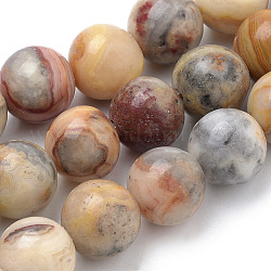 Natural Crazy Agate Beads Strands, Round, 8mm, Hole: 1mm, about 50pcs/strand, 15.7 inch