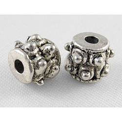 Séparateurs perles en alliage de style tibétain, sans plomb et sans cadmium, colonne, or, 6x6mm, Trou: 2mm