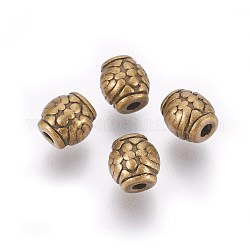Perline stile tibetano, Perline in lega,  piombo & nichel & cadmio libero, tamburo, colore bronzo antico, 6mm di diametro, 6 mm di spessore, Foro: 2 mm
