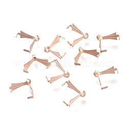 304 Stainless Steel Ice Pick Pinch Bails, Rose Gold, 10x11x4.5mm, Hole: 1.6mm, Pin: 1mm