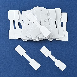 Piega di carta sopra cartellini dei prezzi appiccicosi vuoti, rettangolo, bianco, 6x1.3x0.02cm