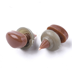Muñecas de plástico artesanales, narices de seguridad, coco marrón, 12x15mm, pin: 5~6 mm