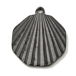 Ионное покрытие (ip) 304 подвески из нержавеющей стали, шарм в форме ракушки, чёрные, 20.5x17.5x1.8 мм, отверстие : 1.5 мм