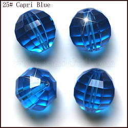 Imitation Austrian Crystal Beads, Grade AAA, Faceted, Round, Dodger Blue, 8mm, Hole: 0.9~1mm
