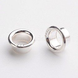 925 Sterling Silver European Cores, Silver, 7x3.5mm, Hole: 5mm