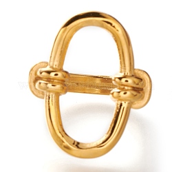 イオンプレーティング（ip）304ステンレスフィンガー指輪  オーバル  ゴールドカラー  usサイズ7~7 3/4(17.3~17.9mm)