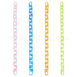 4Pcs 4 Colors Acrylic Cross Chains, Decorate Accessories, Mixed Color, 395mm