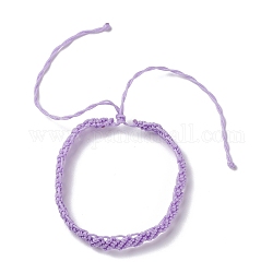 Браслет из плетеного шнура с нейлоновой нитью, счастливый регулируемый браслет для женщин, сирень, внутренний диаметр: 2~4-3/4 дюйм (5.1~12.1 см)