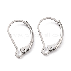 304 Stainless Steel Leverback Earring Findings, Stainless Steel Color, 16.5x10x2mm, Pin: 1mm