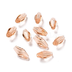 Transparent Glass Beads, Faceted, Bicone, PeachPuff, 12x6mm, Hole: 1mm