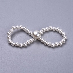 Cabochons en plastique imitation perle, accessoires de cheveux, bowknot, blanc, 29x86x14mm